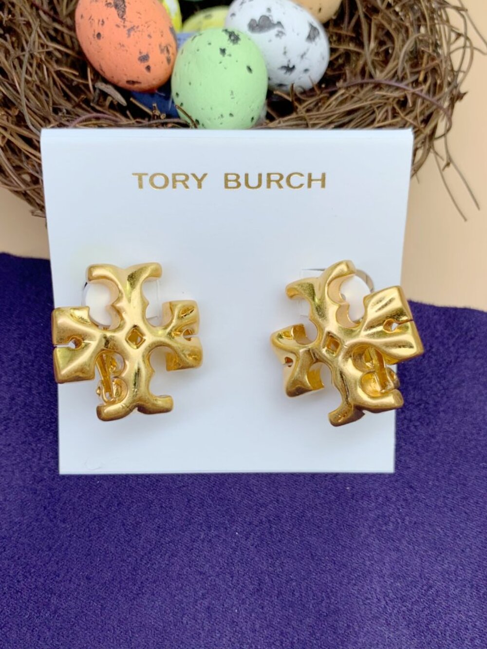 Tory Burch Roxanne Exaggerated XL Clip-On Statement Earrings (Brand New)